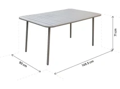 Table et chaises de jardin en métal 