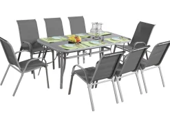 Table et chaises de jardin en textilène 