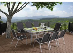 Table et chaises de jardin en textilène 