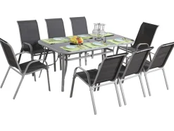 Table et chaises de jardin en textilène 