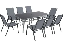 Table et chaises de jardin en textilène 