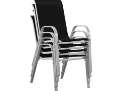 Table et chaises de jardin en textilène 