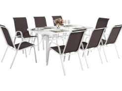 Table et chaises de jardin en textilène 