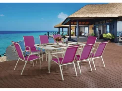 Table et chaises de jardin en textilène 