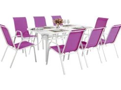 Table et chaises de jardin en textilène 