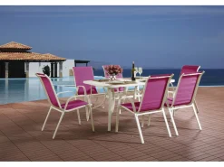 Table et chaises de jardin en textilène 