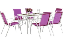 Table et chaises de jardin en textilène 