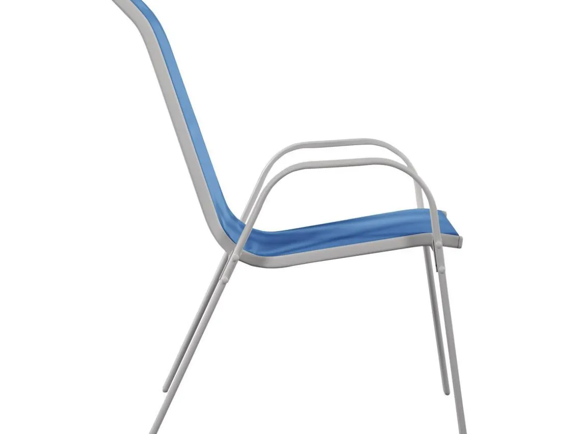 Table et chaises de jardin en textilène "Cordoba" - Phoenix - 6 places - Bleu