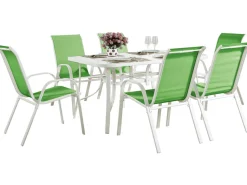 Table et chaises de jardin en textilène 