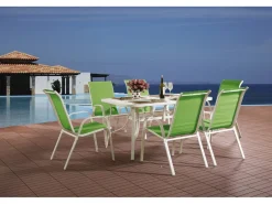 Table et chaises de jardin en textilène 