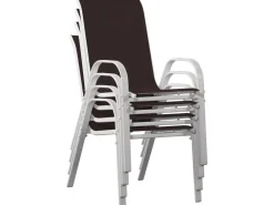 Table et chaises de jardin en textilène 