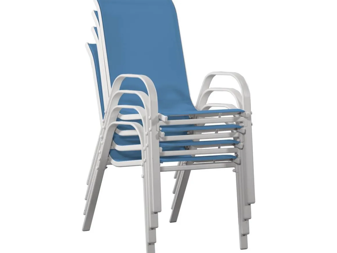 Table et chaises de jardin en textilène "Cordoba XL 180" - Phoenix - 8 places - Bleu