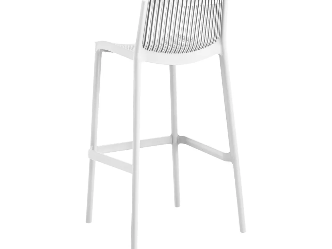 Table et chaises hautes de bistrot empilables "Néora" - 2 places - Blanc