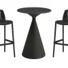 Table et chaises hautes de bistrot empilables "Vaena" - 2 places - Noir