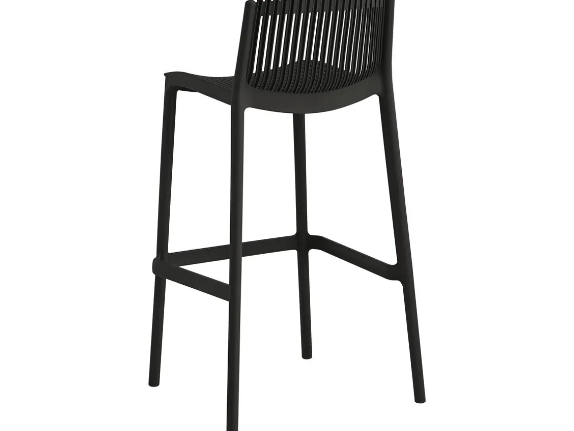 Table et chaises hautes de bistrot empilables "Néora" - 2 places - Noir