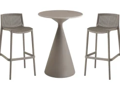 Table et chaises hautes de bistrot empilables 