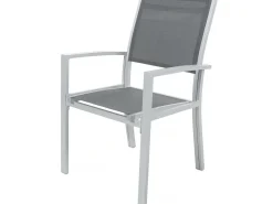 Table extensible et chaises de jardin en aluminium "Lagos" - 200/320 x 105 x 76 cm - 10 places - Gris foncé