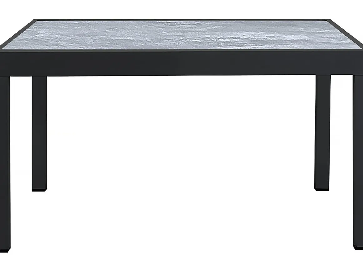 Table extensible et chaises de jardin en aluminium "Lagos" - 140/280 x 90 x 76 cm - 8 places - Gris clair