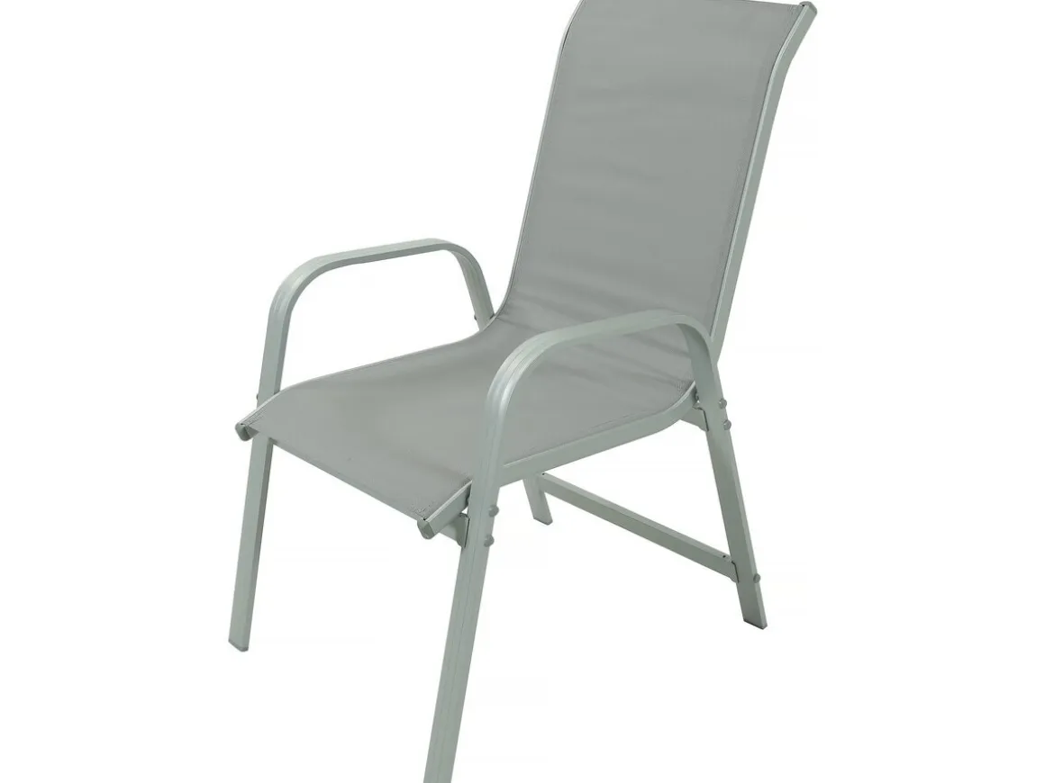 Table extensible et chaises de jardin en aluminium "Lagos" - 140/280 x 90 x 76 cm - 8 places - Gris clair
