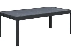 Table extensible et chaises de jardin en aluminium "Lagos" - 200/320 x 105 x 76 cm - 12 places - Gris foncé