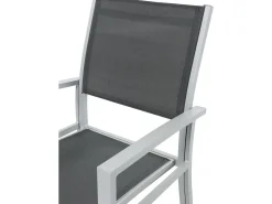 Table extensible et chaises de jardin en aluminium 