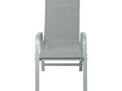 Table extensible et chaises de jardin en aluminium "Lagos" - 200/320 x 105 x 76 cm - 10 chaises - Gris clair