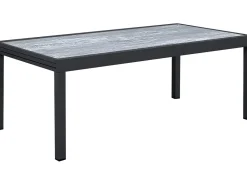 Table extensible et chaises de jardin en aluminium "Lagos" - 200/320 x 105 x 76 cm - Taupe - 10 places
