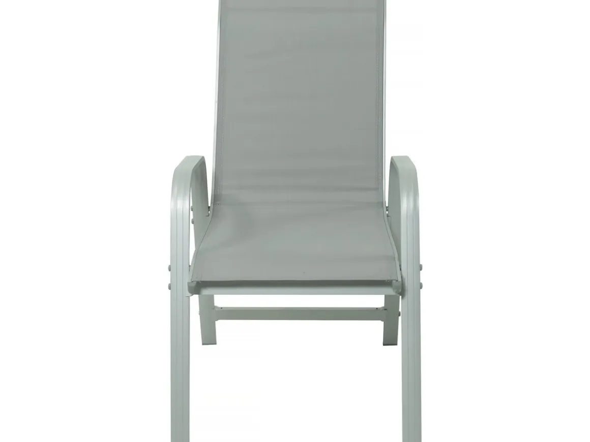 Table extensible et chaises de jardin en aluminium "Lagos" - 140/280 x 90 x 76 cm - 10 places - Gris clair