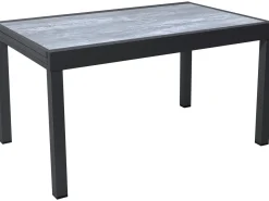 Table extensible et chaises de jardin en aluminium