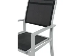 Table extensible et chaises de jardin en aluminium