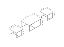 Table gigogne (3 pièces) en bois