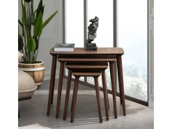 Table gigogne (4 pièces) en bois "Luci" 70 x 40 x 55 cm - Noyer