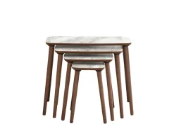 Table gigogne (4 pièces) en bois "Luci" 70 x 40 x 55 cm - Blanc