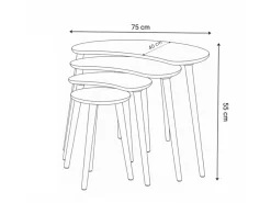 Table gigogne (4 pièces) en bois 