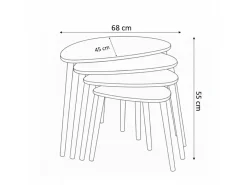 Table gigogne (4 pièces) en bois 
