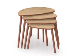 Table gigogne (4 pièces) en bois "Nora" 68 x 45 x 55 cm - Chêne