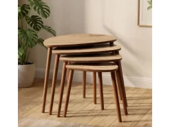 Table gigogne (4 pièces) en bois "Nora" 68 x 45 x 55 cm - Chêne