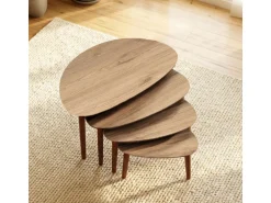 Table gigogne (4 pièces) en bois 