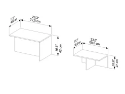 Table gigogne (2 pièces) en bois "Twins" 72 x 45 x 42 cm - Taupe