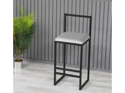 Tabouret de bar en métal "Nordic" 35 x 35 x 84 cm - Crème