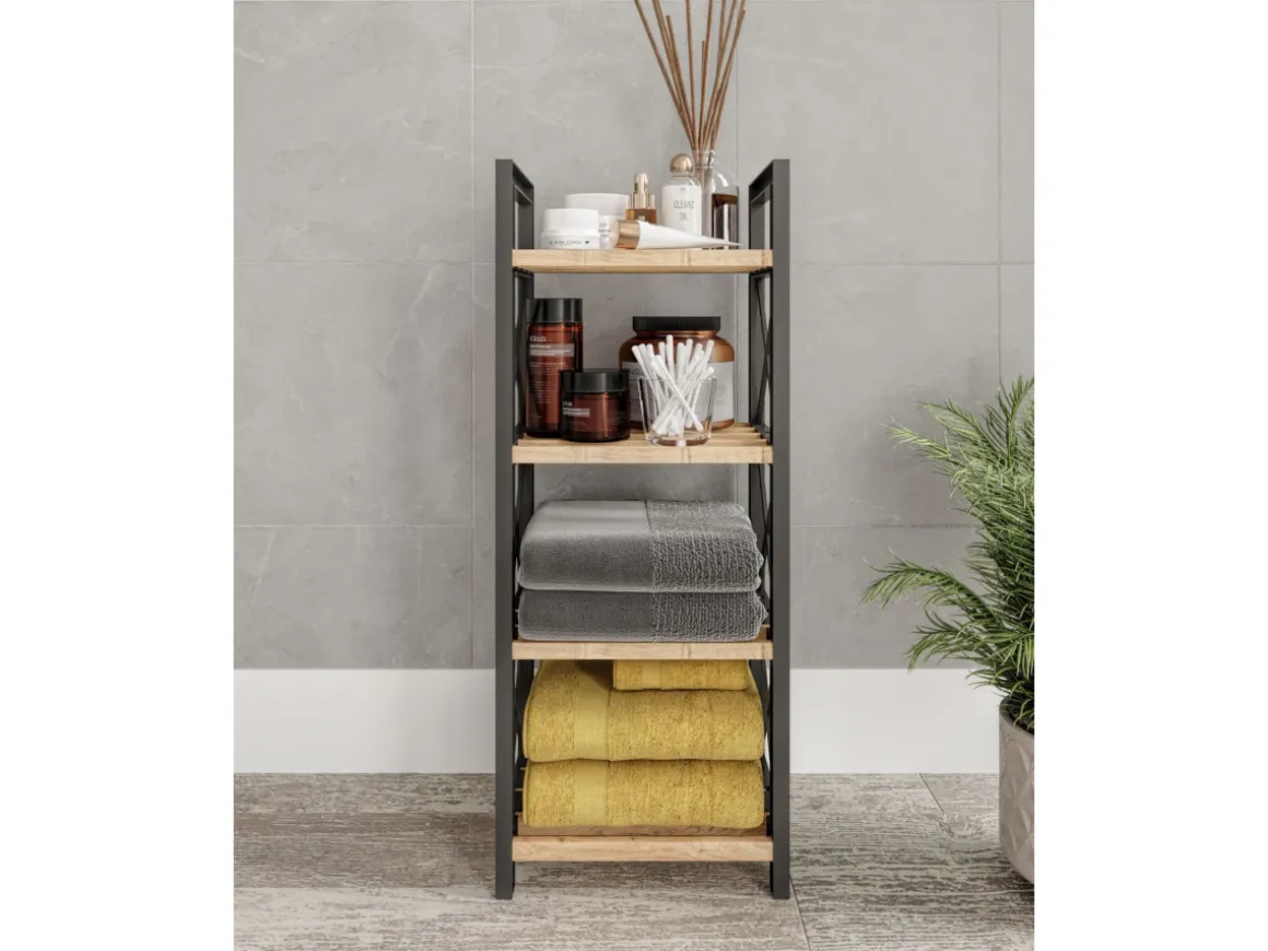 Étagère multifonctionnelle en bois "Mini" - 23 x 18 x 64 cm - Noir