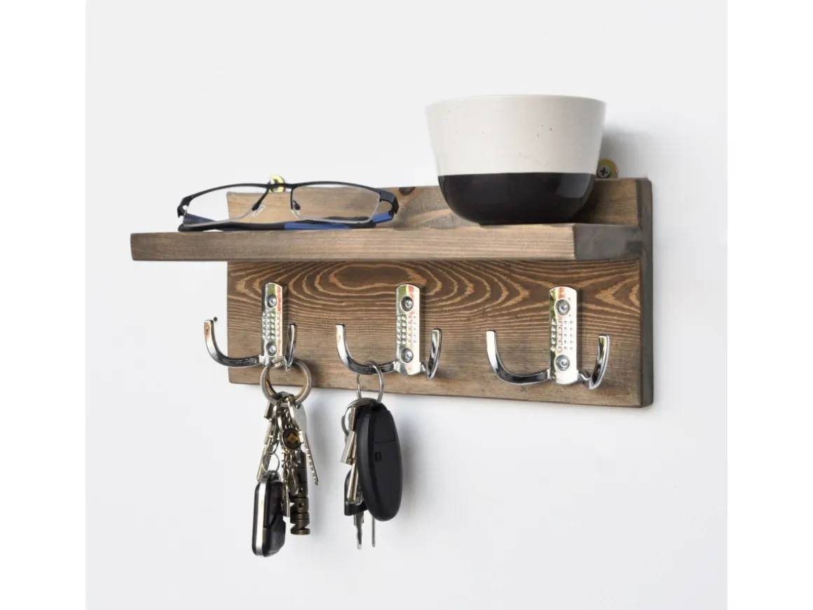 Étagère murale en bois "Aa031" - 30 x 11 x 13 cm - Noyer