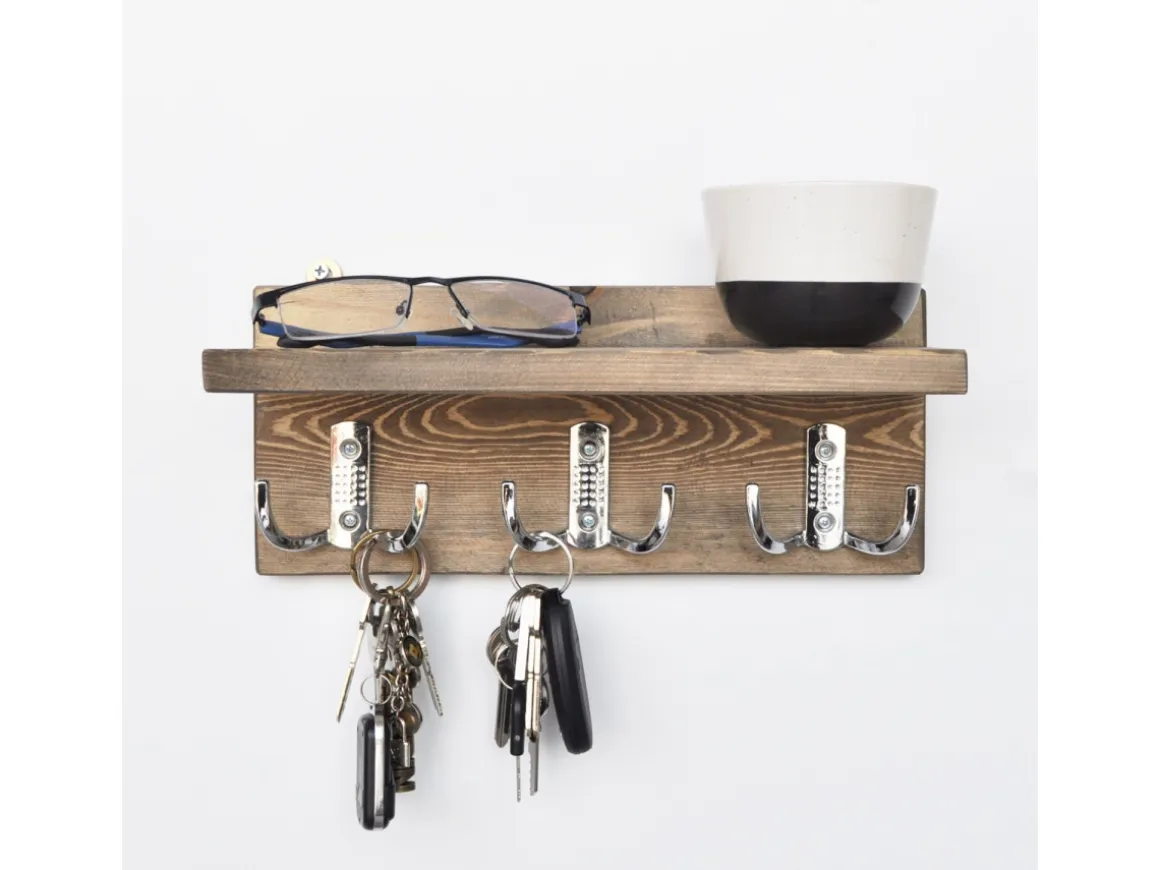 Étagère murale en bois "Aa031" - 30 x 11 x 13 cm - Noyer