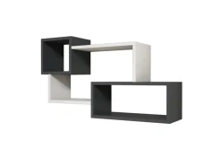 Étagère murale en bois "Afro" - 90 x 20 x 51 cm - Gris anthracite