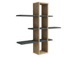 Étagère murale en bois "Ardo" - 96 x 19 x 101 cm - Saphir, Anthracite