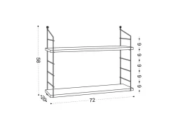 Étagère murale en bois "Armoni" - 72 x 20 x 58 cm - Blanc
