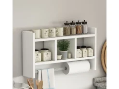 Étagère murale en bois "Asya" - 63 x 14 x 35 cm - Blanc