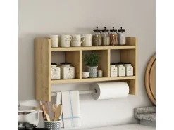 Étagère murale en bois "Asya" - 63 x 14 x 35 cm - Beige