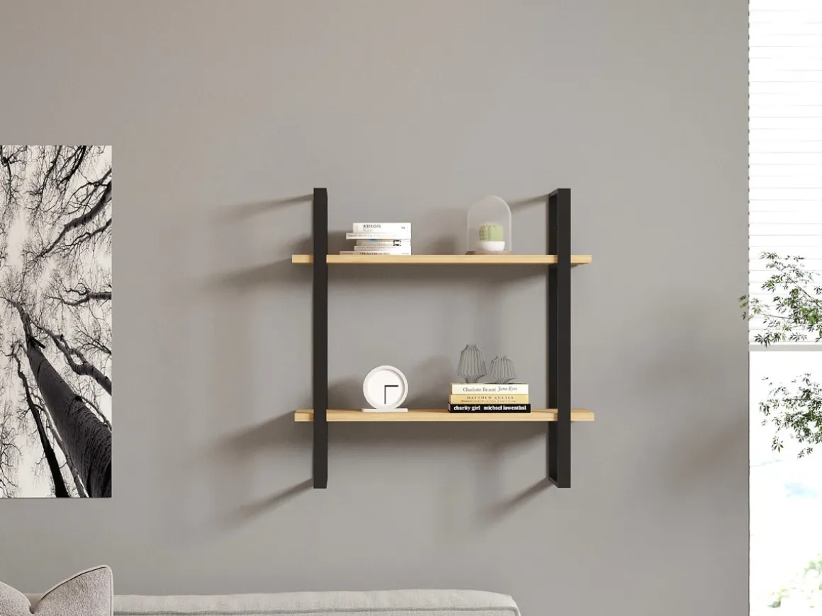 Étagère murale en bois "Buba" - 70 x 22 x 70 cm - Marron
