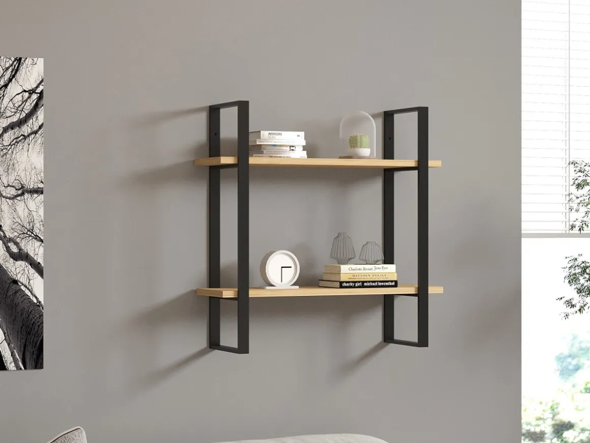 Étagère murale en bois "Buba" - 70 x 22 x 70 cm - Marron
